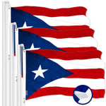 Load image into Gallery viewer, G128 3 Pack: Puerto Rico Puerto Rican Flag  4x6 Ft  ToughWeave Series Embroidered 300D Polyester  Embroidered Design, Indoor/Outdoor, Brass Grommets