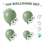 Load image into Gallery viewer, Balloon Garland Arch Kit 146 Pcs Sage Green Balloons for Baby Shower Birthday Gender Reveal Wedding Party DIY Kit