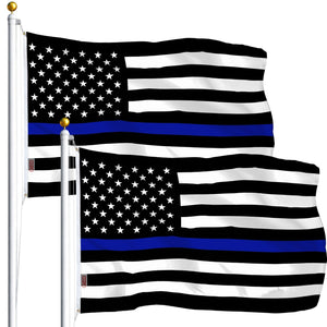 Thin Blue Line Flag 3x5 Ft 2Pack Printed Polyester By G128