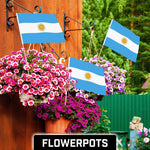 Load image into Gallery viewer, G128 12 Pack Handheld Argentina Argentinian Stick Flags  12x18 In  Printed 150D Polyester, Country Flag, Solid Wooden Stick, Spear Gold Tip