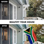 Load image into Gallery viewer, G128 Combo Pack: 6 Feet Tangle Free Spinning Flagpole (Silver) South Africa South African Flag 3x5 ft Printed 150D Brass Grommets (Flag Included) Aluminum Flag Pole