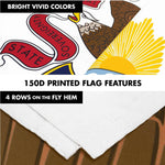 Load image into Gallery viewer, G128 Combo Pack: 6 Ft Tangle Free Spinning Flagpole (Silver) &amp; Illinois Flag 3x5 Ft Printed 150D Polyester, Brass Grommets (Flag Included) Aluminum Flag Pole