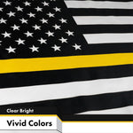 Load image into Gallery viewer, G128  Thin Yellow Line American Flag 150D Polyester 3x5 FT Printed Flag  Honoring Men Women Dispatchers Brass Grommets Indoor/Outdoor  Much Thicker More Durable Than 100D 75D Polyester