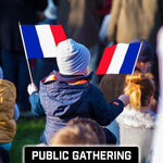 Load image into Gallery viewer, G128 24 Pack Handheld France French Stick Flags  12x18 In  Printed 150D Polyester, Country Flag, Solid Wooden Stick, Spear Gold Tip