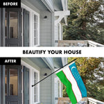 Load image into Gallery viewer, G128 Combo Pack: 6 Ft Tangle Free Spinning Flagpole (Black) &amp; Uzbekistan Flag 3x5 Ft Printed 150D Polyester, Brass Grommets (Flag Included) Aluminum Flag Pole