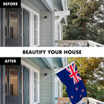 Load image into Gallery viewer, G128 Combo Pack: 6 Feet Tangle Free Spinning Flagpole (Silver) New Zealand New Zealander Flag 3x5 ft Printed 150D Brass Grommets (Flag Included) Aluminum Flag Pole