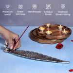 Load image into Gallery viewer, The Fine Living Co. Elegant Silver Incense Burner Holder Set of 2 Perfect for Relaxation Meditation Home Fragrance Aromatherapy Yoga Zen Atmosphere Home Decor
