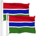 Load image into Gallery viewer, G128 2 Pack: Gambia Gambian Flag  3x5 Ft  LiteWeave Pro Series Printed 150D Polyester  Country Flag, Indoor/Outdoor, Vibrant Colors, Brass Grommets, Thicker and More Durable Than 100D 75D Polyester