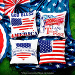 Load image into Gallery viewer, Patriotic Decoration Land of Free Waterproof Throw Pillow Covers 18x18 In Set
