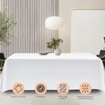 Load image into Gallery viewer, 2 Pack Classic White Tablecloth 90x156 inch for 8 Foot Rectangle Table Polyester
