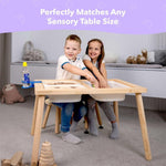 Load image into Gallery viewer, Wooden Step Stool for Kids and Toddlers – Set of 4 – Natural – Extendable Legs Kids Chair – Sensory Table Seat – Children&#39;s Round Sitting Furniture with Leveling Feet and Anti Slip Pads
