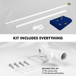 Load image into Gallery viewer, G128 Combo Pack: 5 Ft Tangle Free Spinning Flagpole (White) &amp; Alaska Flag 2x3 Ft Embroidered 220GSM Spun Polyester, Brass Grommets (Flag Included) Aluminum Flag Pole