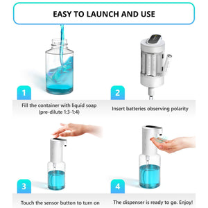 Automatic Touchless Foaming Soap Dispenser 12oz Battery Operated Touch Free