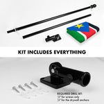Load image into Gallery viewer, G128 Combo Pack: 6 Ft Tangle Free Aluminum Spinning Flagpole (Black) &amp; South Sudan South Sudanese Flag 3x5 Ft, LiteWeave Pro Series Printed 150D Polyester  Pole with Flag Included