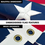 Load image into Gallery viewer, G128  5 Feet Tangle Free Spinning Flagpole (White) American Flag Brass Grommets Embroidered 2x3 ft American Flag Brass Grommets (Flag Included) Aluminum Flag Pole