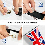 Load image into Gallery viewer, G128  6 Feet Tangle Free Spinning Flagpole (Black) United Kingdom Brass Grommets Printed 3x5 ft (Flag Included) Aluminum Flag Pole