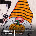 Load image into Gallery viewer, G128 Garden Flag Happy Halloween Three Gnomes Spider Web 12x18 Burlap Fabric