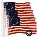 Load image into Gallery viewer, G128 3 Pack: Betsy Ross TeaStained Flag  3x5 Ft  ToughWeave Pro Series Embroidered 420D Polyester  Historical Flag