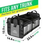 Load image into Gallery viewer, Trunk Organizer with Covering Net Attachable Non Slip Pads and Stainless Hooks Two Shades of Gray
