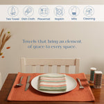 Load image into Gallery viewer, The Fine Living Co. Decorative Kitchen Towels Set of 3 Recycled Cotton Waffle Weave Dish Towels for Drying Dishes 28x18 inch Red and Green Absorbent Tea Towels Boho Stripe Design Eco Friendly
