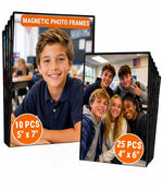Load image into Gallery viewer, 35 Pack Magnetic Picture Pockets for Classroom Set 25 4x6 &amp; 10 5x7 Black   Locker Photo Sleeve Holder   Magnetic Picture Frames for School   Magnet Photo Display for Locker   Bulk Classroom Storage