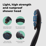 Load image into Gallery viewer, Black High Pressure Shower Head with Handheld 8 Spray Settings Removable Head
