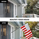 Load image into Gallery viewer, G128 Combo Pack: 6 Ft Tangle Free Aluminum Spinning Flagpole (Black) &amp; Civil Peace USA Flag 3x5 Ft, LiteWeave Pro Series Printed 150D Polyester  Pole with Flag Included