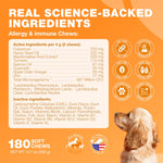 Load image into Gallery viewer, Dog Allergy Relief Chews  Itch Relief for Dogs  180 Allergy Chews for Itching Skin with Probiotics, Colostrum, Salmon Oil  Allergy, Skin and Coat, Immune, Digestion Support Supplement  Hot Spots