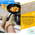 Load image into Gallery viewer, Terry Cloth Pot Holders for Kitchen 9 x 12 Inch Pack of 6 Natural Color Hot Pads for Kitchen Washable Pot Holder with Hand Hole Thick Cotton 460 F Heat Resistant Pot Holders