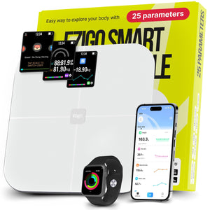 25 Metrics  White Digital Bathroom Smart Scale with BMI Body Fat Muscle Mass