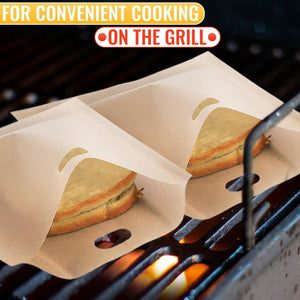 12Pcs Non Stick Toaster Bags Reusable – 6.7 x7.5  Grilled Cheese Bags Heat Resistant & Easy to Clean  Mess Free Toasting Sandwiches Panini & More  Compatible with Toaster Oven Microwave & Grill