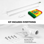 Load image into Gallery viewer, G128 Combo Pack: 6 Ft Tangle Free Spinning Flagpole (Silver) &amp; Bolivia Flag 3x5 Ft Printed 150D Polyester, Brass Grommets (Flag Included) Aluminum Flag Pole