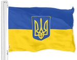 Load image into Gallery viewer, USA American Flag &amp; Ukraine Ukrainian Coat of Arms Flag 3x5 Ft Printed 150D Polyester
