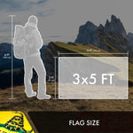 Load image into Gallery viewer, Gadsden Don&#39;t Tread On Me Flag 3x5 Ft  Double Sided Embroidered 210D Polyester

