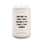 Load image into Gallery viewer, 14oz Scented Candle Jar Pink Grapefruit Soy Candle with You are Awesome Message
