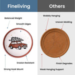 Load image into Gallery viewer, 8 Inch Terracotta Winter Plates Set of 2 Ceramic Wall Hanging Clay Decorative Plates for Winter Decorations Round Wall Decor for Living Room &amp; Kitchen