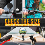 Load image into Gallery viewer, Bike Mirror Handlebar Mount 2 Pcs Bicycle Mirrors for Handlebars Clear &amp; 360° Adjustable View Secure Damage Resistant for Mountain BMX &amp; City Bikes