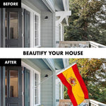 Load image into Gallery viewer, G128 Combo Pack: 6 Feet Tangle Free Spinning Flagpole (Silver) Spain Spanish Flag 3x5 ft Printed 150D Brass Grommets (Flag Included) Aluminum Flag Pole