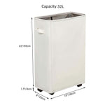 Load image into Gallery viewer, Slim Rolling Laundry Hamper   Standable Corner Design   Handy Storage Bin Laundry Basket   52L Storage Bin   Slim Hamper with Wheels   15×8×22  (22  Beige)
