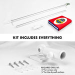 Load image into Gallery viewer, G128 Combo Pack: 6 Feet Tangle Free Spinning Flagpole (Silver) Costa Rica Costa Rican Flag 3x5 ft Printed 150D Brass Grommets (Flag Included) Aluminum Flag Pole