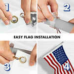 Load image into Gallery viewer, G128  6 Feet Tangle Free Spinning Flagpole (Silver) American USA Flag Brass Grommets Spun Polyester 3x5 ft (Flag Included) Aluminum Flag Pole