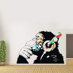 Load image into Gallery viewer, Thinking Monkey Sticker Graffity Art Vinyl Street Baksy Wall Decal 31x22 inch

