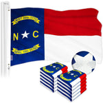 Load image into Gallery viewer, G128 10 Pack: North Carolina State Flag  2x3 Ft  ToughWeave Series Embroidered 300D Polyester  Embroidered Design, Indoor/Outdoor, Brass Grommets