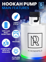 Load image into Gallery viewer, White Hookah Pump with 1300 mAh Rechargeable Battery Electric Hookah Air Pump
