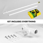 Load image into Gallery viewer, G128  6 Feet Tangle Free Spinning Flagpole (White) Gadsden Flag Brass Grommets Spun Polyester 3x5 ft (Flag Included) Aluminum Flag Pole