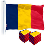 Load image into Gallery viewer, G128 10 Pack: Chad (Chadian) Flag  3x5 feet  Printed 150D Indoor/Outdoor, Vibrant Colors, Brass Grommets, Quality Polyester, Much Thicker More Durable Than 100D 75D Polyester