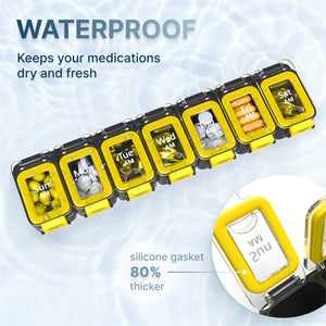 Weekly Pill Organizer 2 Times A Day Am Pm Pill Case Pill Box Yellowblue Plastic