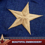 Load image into Gallery viewer, USA Tea Stained Pleated Fan Flag 2x4FT Burlap Embroidered Polyester Stars and Stripes
