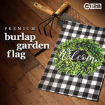 Load image into Gallery viewer, G128 Garden Flag Welcome Wreath  12x18 Inch  Printed Burlap Polyester  Everyday Decoration
