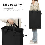 Load image into Gallery viewer, Slim Laundry Hamper With Handles Collapsible Laundry Basket Thin Dirty Clothes Basket Narrow Laundry Bag Foldable Dirty Clothes Hamper 45L (21 inchesBlack)
